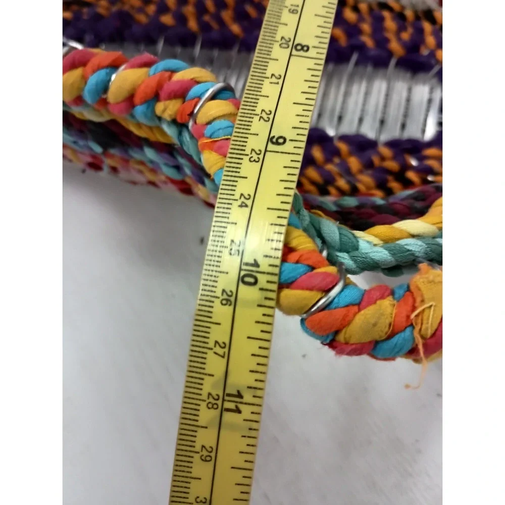 Vintage 1986 Large Fish Shaped Fruit Basket Colorful Hand Crafted Woven BOHO